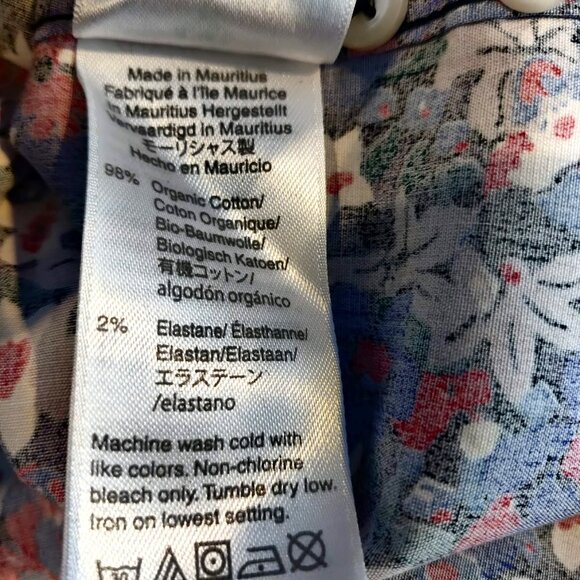 J Crew Mens Size M Spring Floral Short Sleeve Button Front Slim Fit Shirt Top - Picture 10 of 11